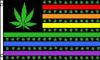 3'x5' Rainbow Flag with Marijuana